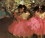 Edgar Degas - Dancers in Pink painting